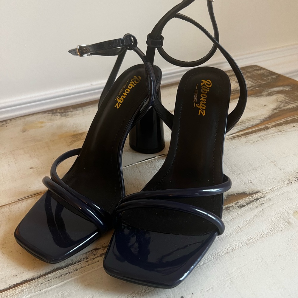Navy Strappy Heels